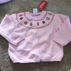 New NWT Gymboree Light Pink Fall Leaves Cardigan 18-24 Mo
