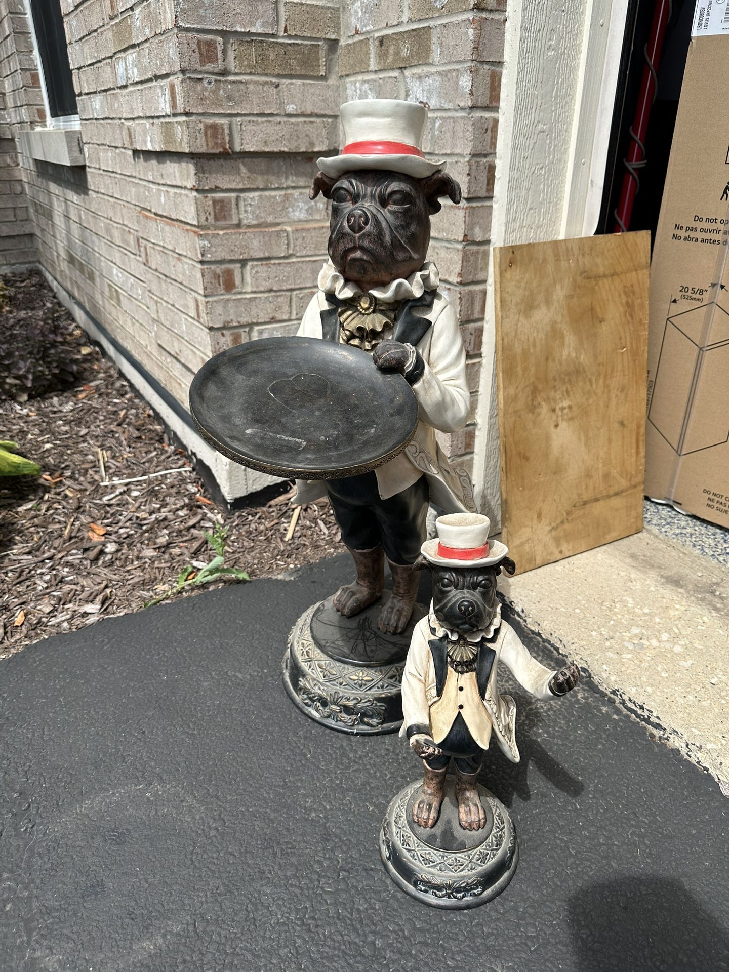 (2) Vintage Bombay Butler Bulldog Statues