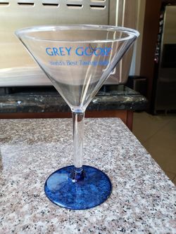 Plastic Gray goose martini glasses for pool side