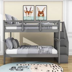 Twin Over Twin Wooden Bunk Bed New In Box