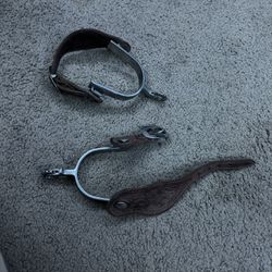 mens leather spurs for boots