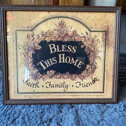 Wall Decorations  “Bless This House “  Dad” And Classic Peachy  Flowers
