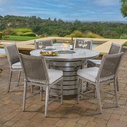 SunVilla 9-piece Fire High Outdoor Dining Set