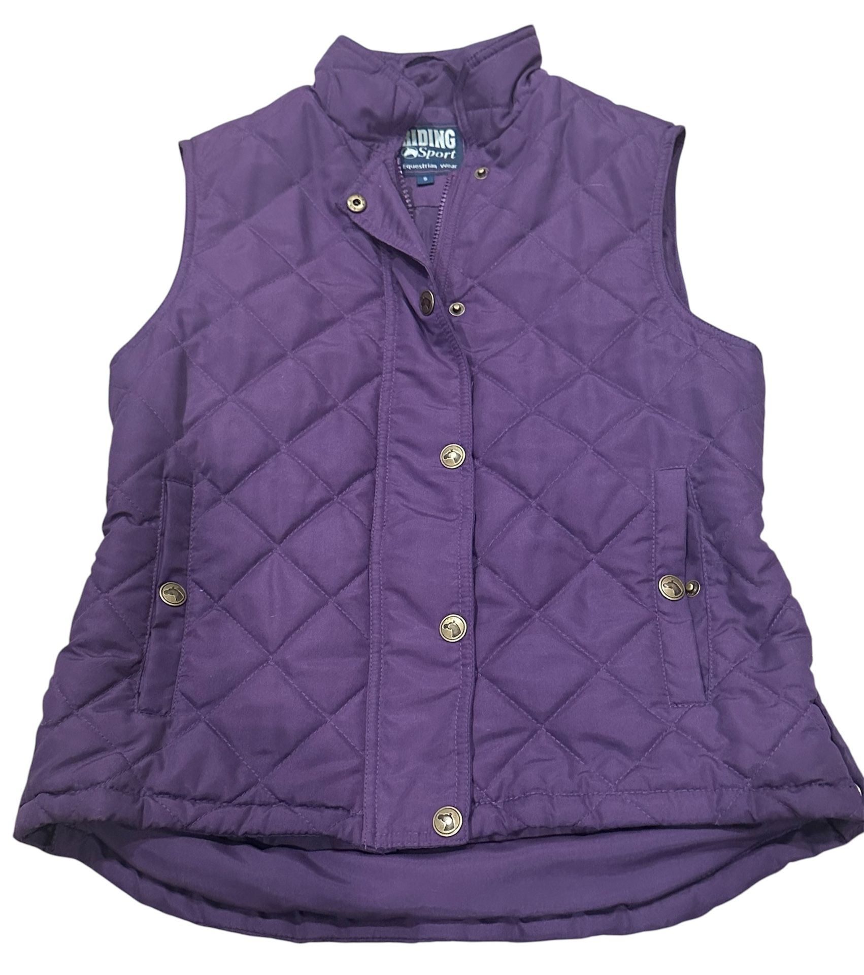 Riding Sport Equestrian Quilted Vest Women’s Small Purple