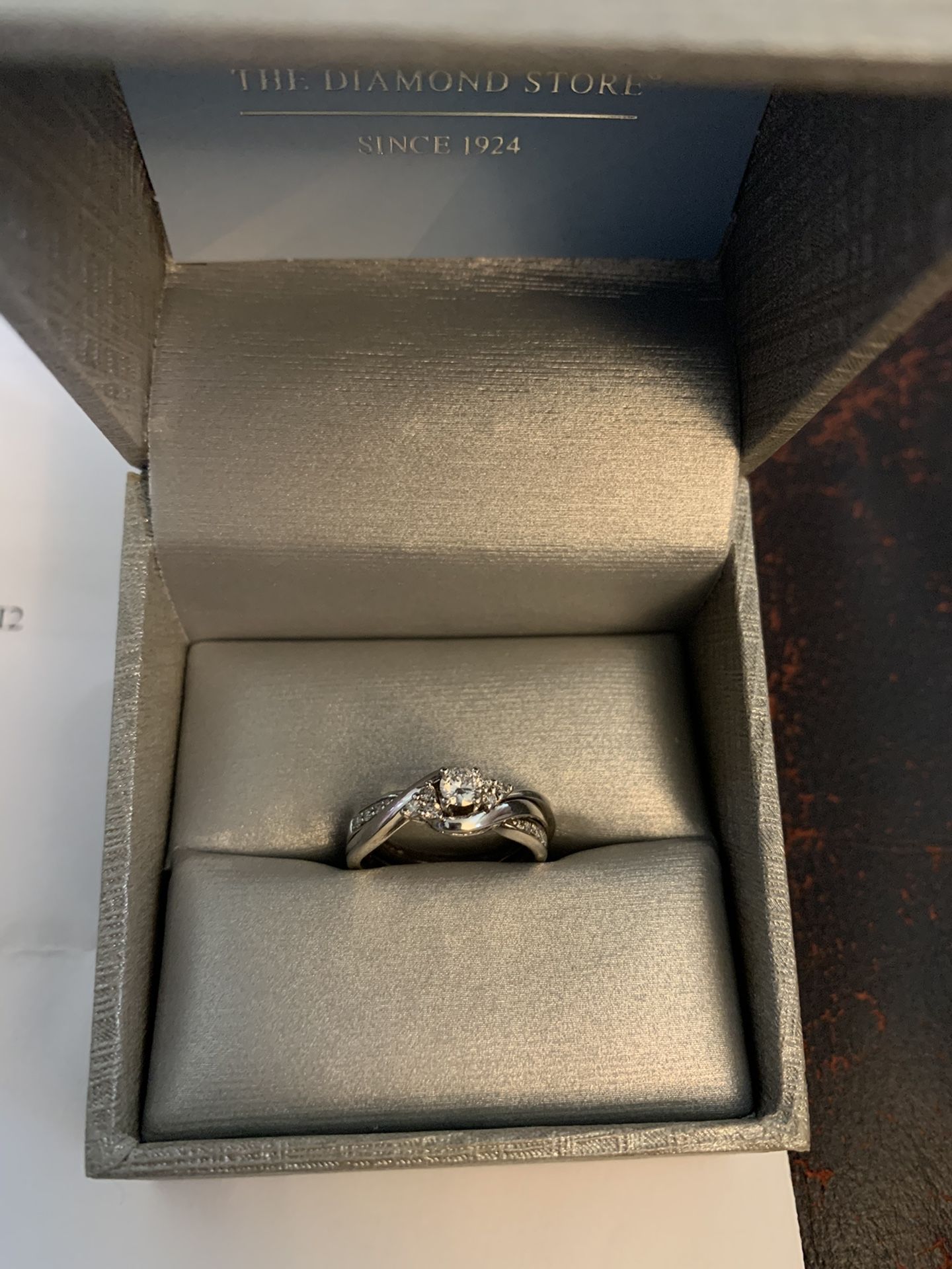 Zales Diamond Engagement Ring w/ wedding band, new box, and paperwork