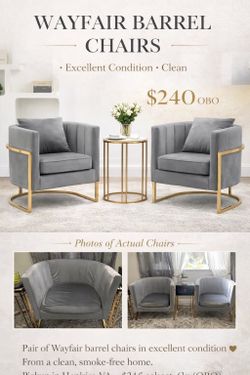 2 Wayfair Barrel Chairs