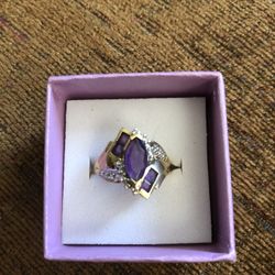 Amethyst and Diamond Ring