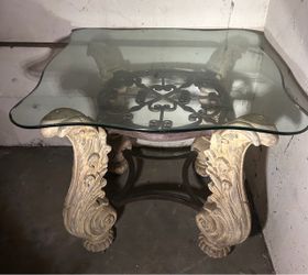 Glass and stone table – indoor/outdoor