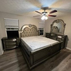 Furniture. Classic Champagne Bedroom Set King Size. Ask For The Price