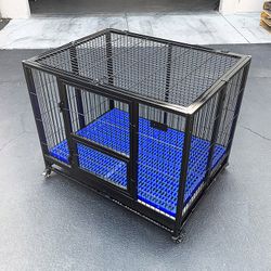 (Brand New) $180 Large Heavy-Duty Dog Crate 41”x31”x34” Single-Door Folding Cage Kennel w/ Plastic Tray