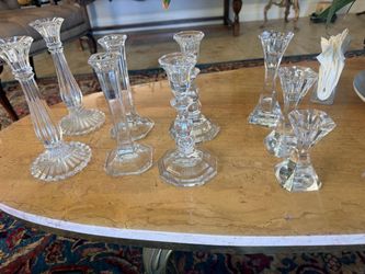 $15 a set Clear Crystal Glass Candlestick Holders Set