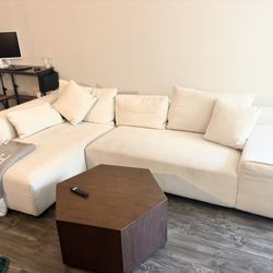 Acanva Modern Oversized Modular L Shaped Sectional Sofa Set for Living Room, Minimalist Style Comfy 4-Seat Corner Couch, Left Chaise, Wool-Like