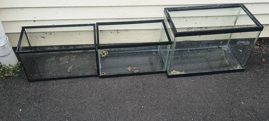 Three aquariums for sale.