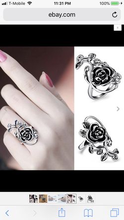 Stainless steel rose ring