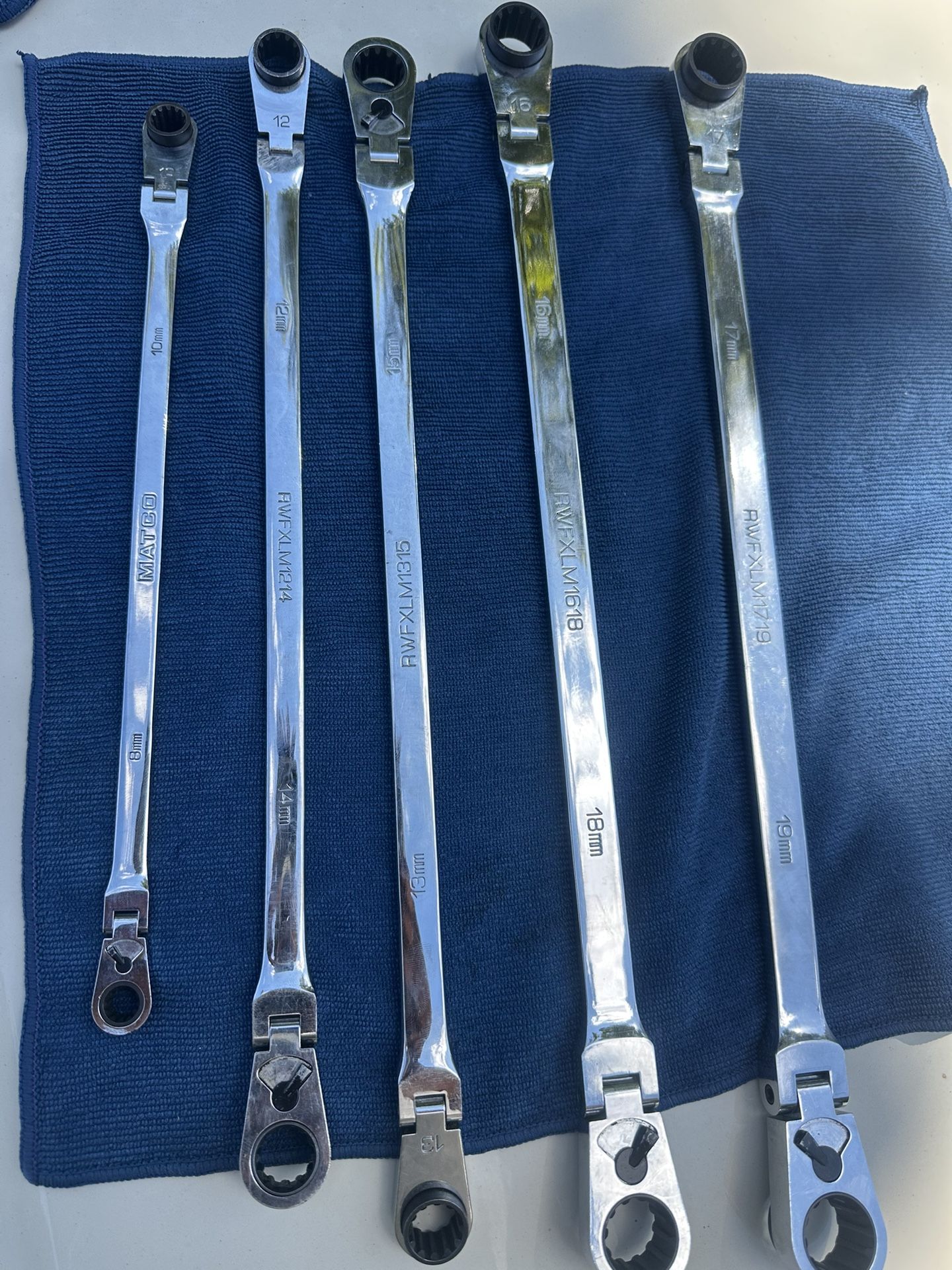 5 PIECE REVERSE DOUBLE SIDED MATCO FLEX RATCHETING WRENCH SET
