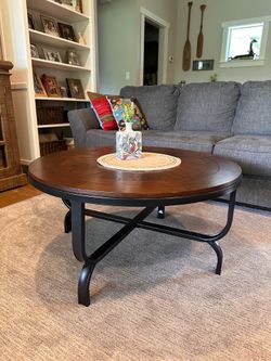 Wood and metal coffee table