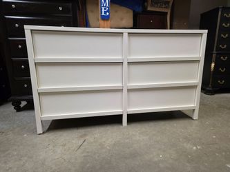 Modern White 6 Drawer Dresser
