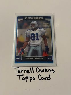 Terrell Owens Dallas Cowboys Hall of Fame WR Topps Card.
