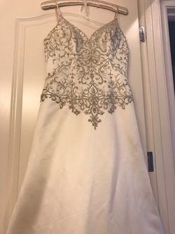 Beautiful Hand Beaded Wedding Dress with Veil