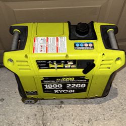 Ryobi Ryi2200 Digital Inverter Generator Running 1800 Starting 2200 Watts 120V / 60Hz Rated Amperage: 15 Amp AC, 7.5 Amp DC 106cc OHC 4 Cycle 1 Gallon