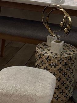 Grey Upholstered Dining Bench