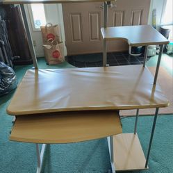 FREE  ROLLING COMPACT METAL FRAME COMPUTER DESK  