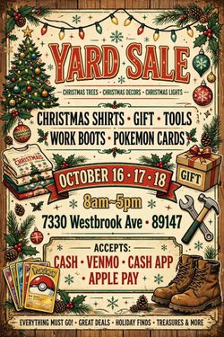 Yard Sale Oct 16, 17, 18