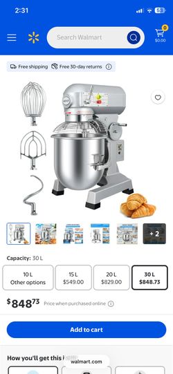 Commercial Food Mixer 30QT with 3 Speeds Adjustable 1100W New worth $880