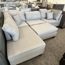 Gray Sofa Sectional W/ottoman 