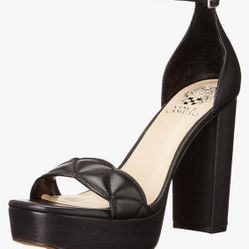 NEW VINCE CAMUTO  black Mahgs Ankle Strap Block Heels Sz 9.5