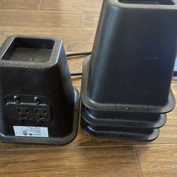 4 bed risers with power outlet