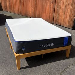 Full Nectar mattress and Zinus wood bed frame