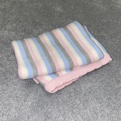 Elegant baby Striped knit blanket 