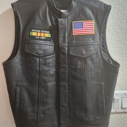 Black Leather Harley Jacket XL