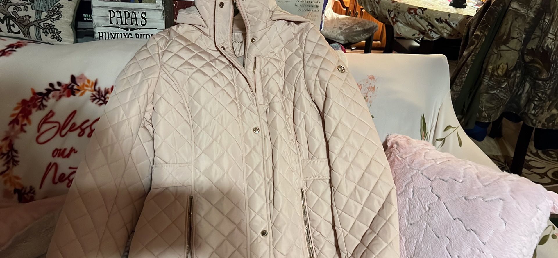 Beautiful Woman’s Blush Pink Calvin Klien Jacket, Large