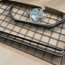 Pot Rack Low Ceiling Retro Rectangle Hammered Steel