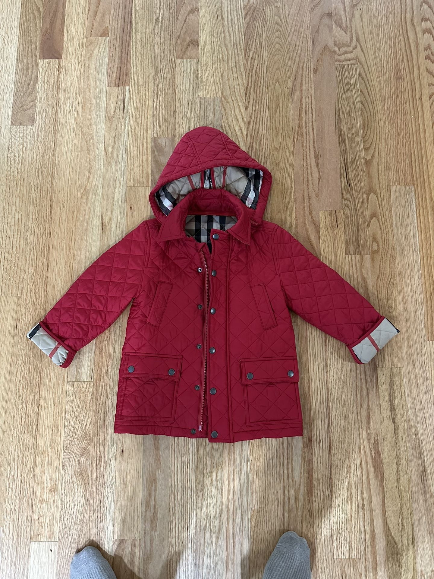 Burberry Red quilted jacket
