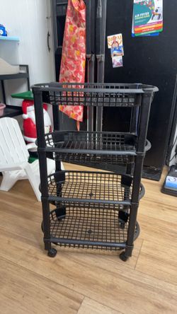 4-Tier Rolling Kitchen Cart - Black