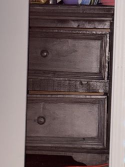 2 Drawers, mirror,  box spring, mattress . Well taken care of had it for 5 years