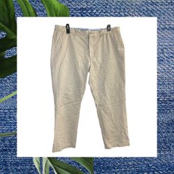 St. John’s Bay Khaki Tan Straight Fit Flat Front Pants Men 42x32 (Actual 31)