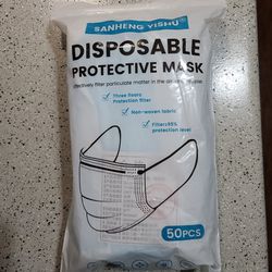 3 Packs Of 50... Disposable Face Masks