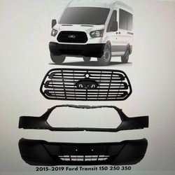 Front bumper cover +grille .Kit for 2015 -2019 ford transit 150  250. 350