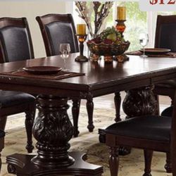 -Formal Dining Table With 8 Dining Chairs-