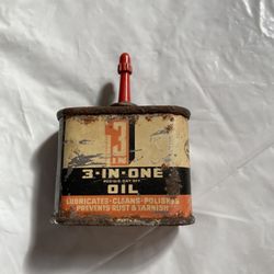 Vintage Small 3 In 1 Oil Tin Can