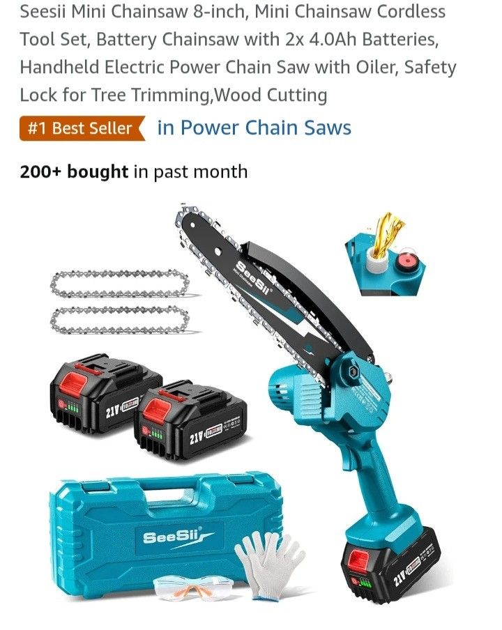 Seesil PS810 Cordless Pole And Mini-Chainsaw