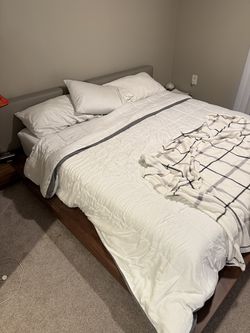 Japanese modern bed frame with 2 night stands