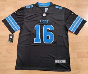 Jared Goff Detroit Lions Black With Blue Jersey 
