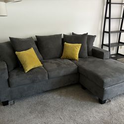 Gray Couch, Perfect For A Single Or Small Family. 