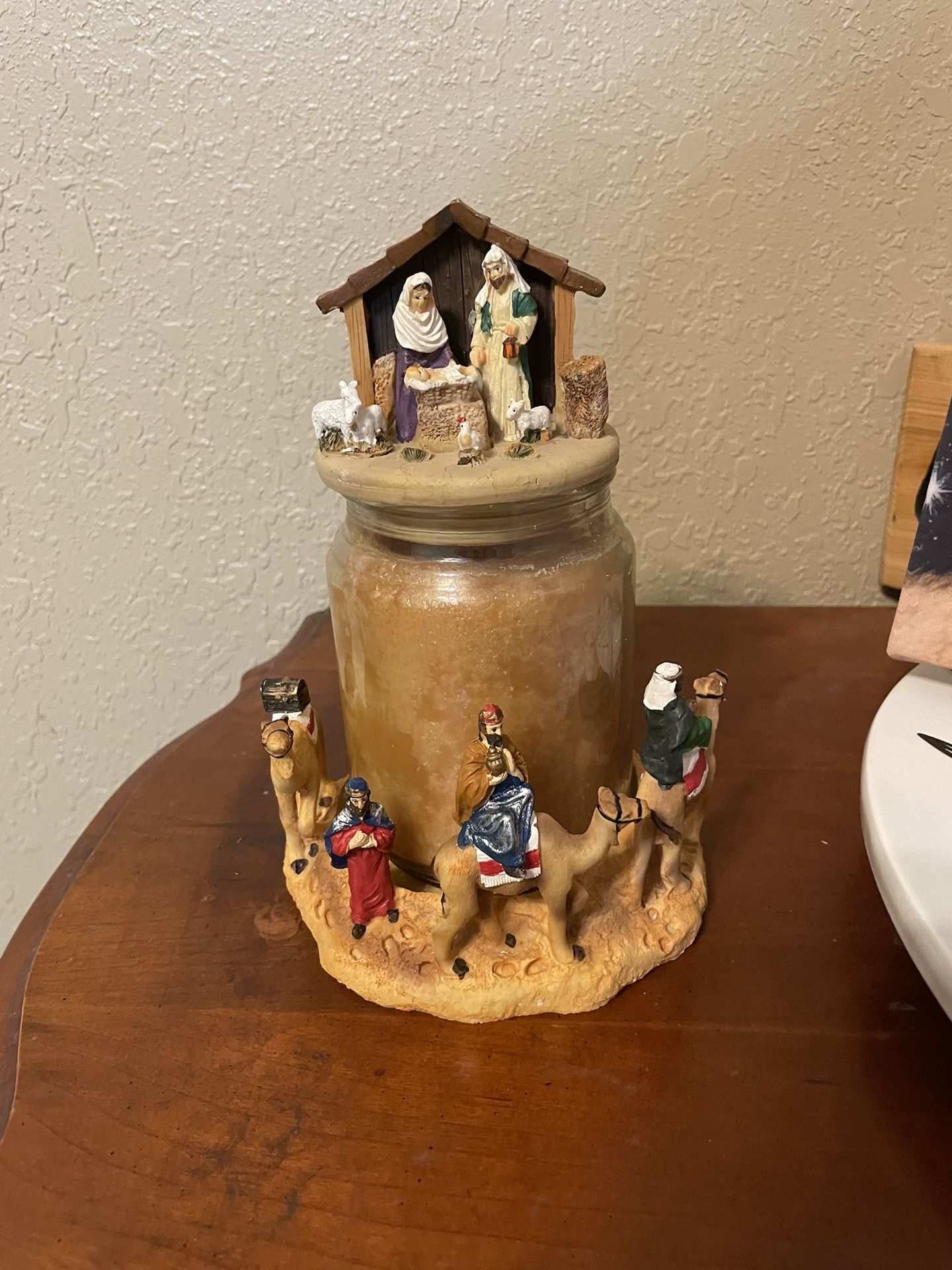 Nativity Candle Base And Topper Better Homes And Garden Mary Joseph Jesus Wisemen Sheep
