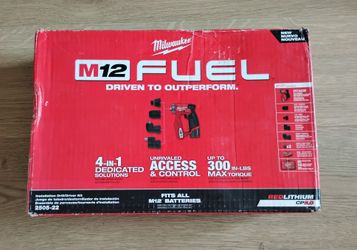 Milwaukee M12 FUEL 12V Lithium-Ion Brushless Cordless 4-in-1 Installation 3/8 in Driver Kit w/CP High Output 2.5 Ah Battery Pack